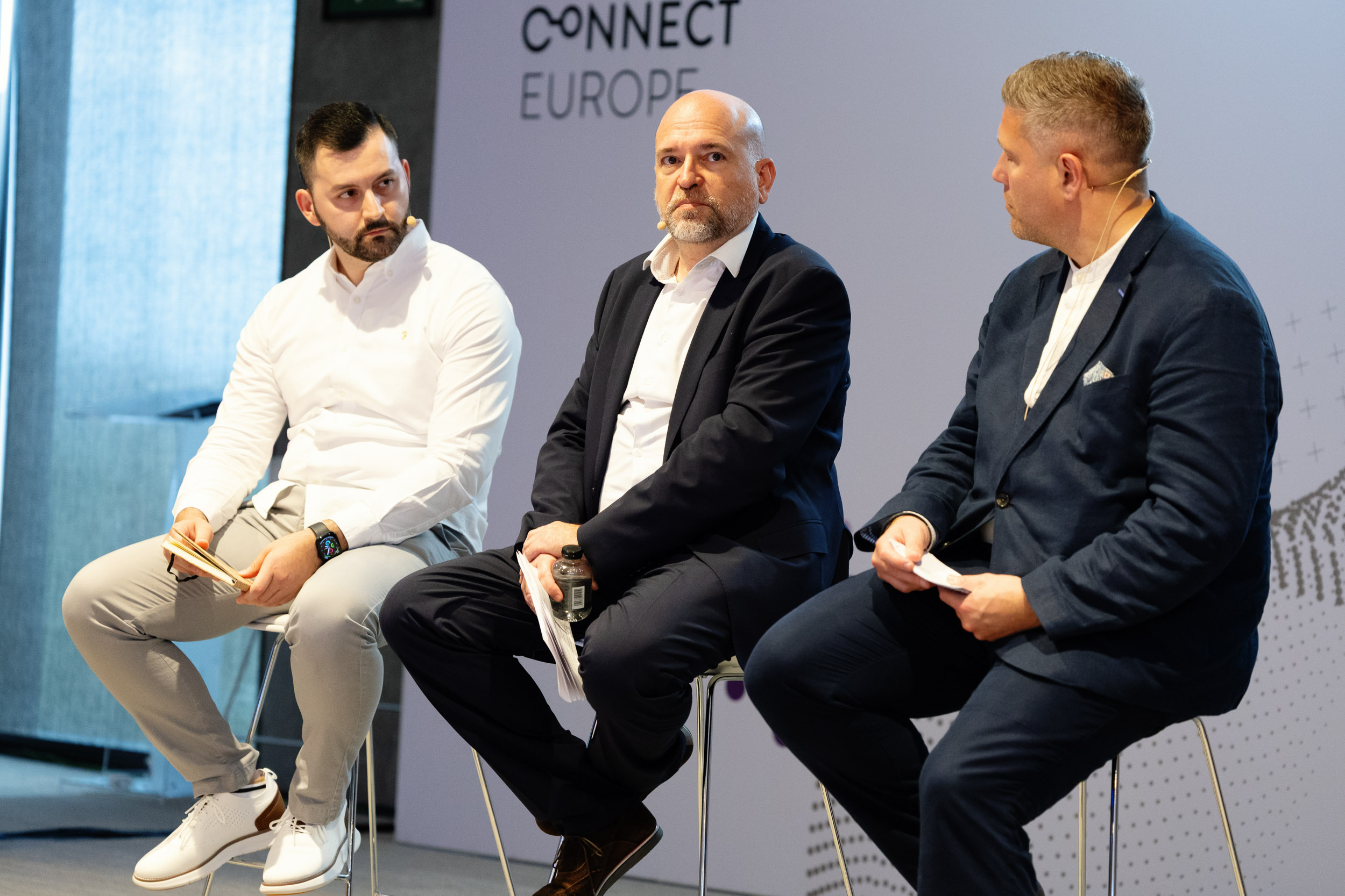 Speakers seated during a panel of Connect Europe