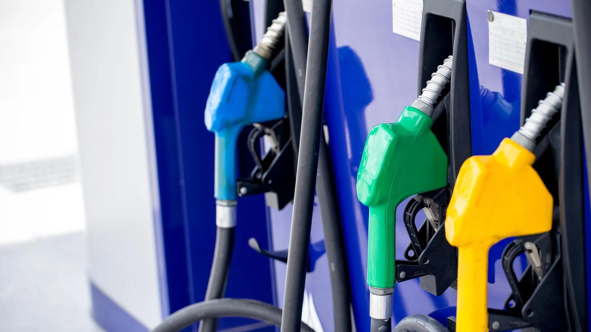 fuel nozzles in petrol station