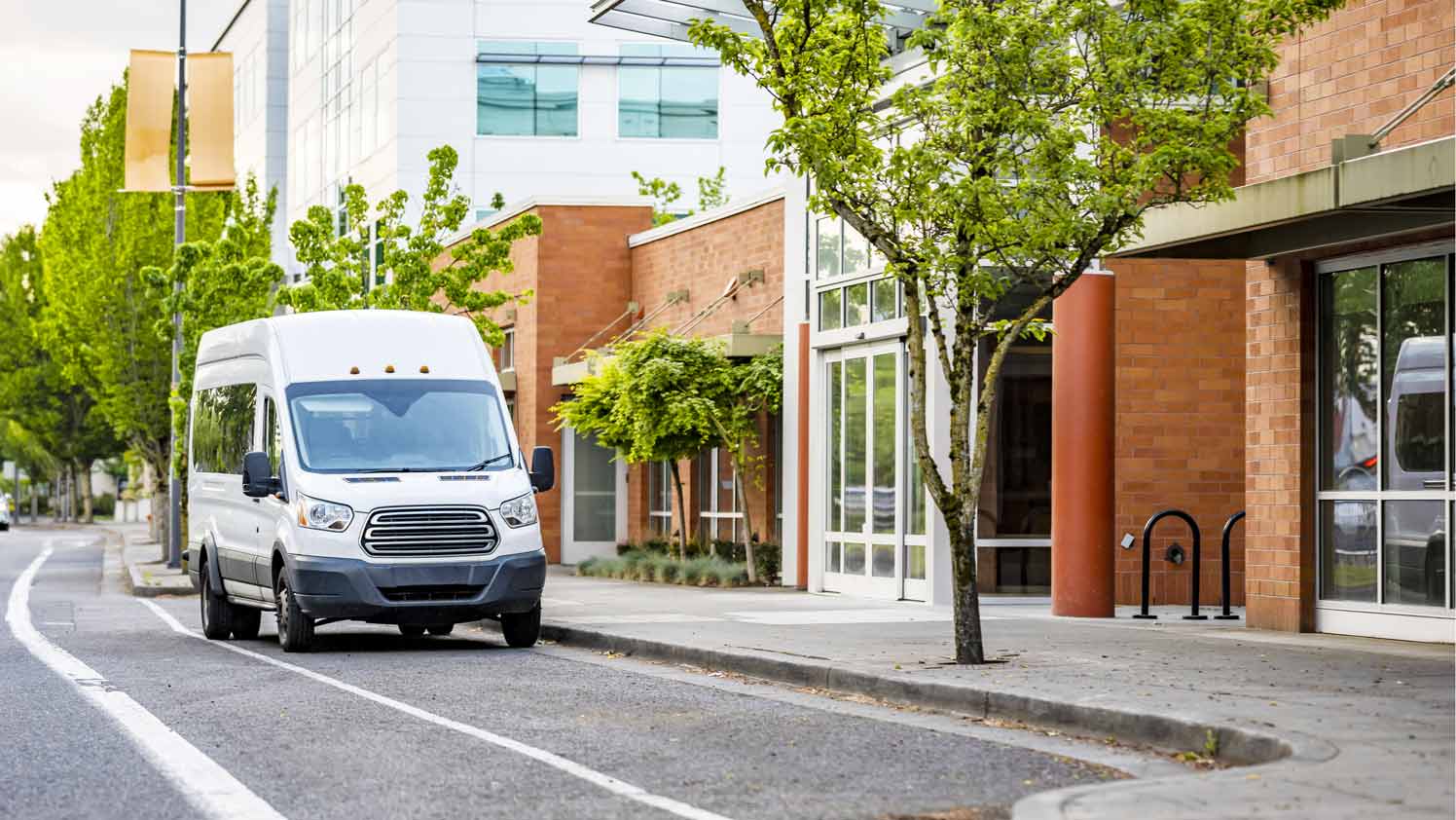 van parked on a street