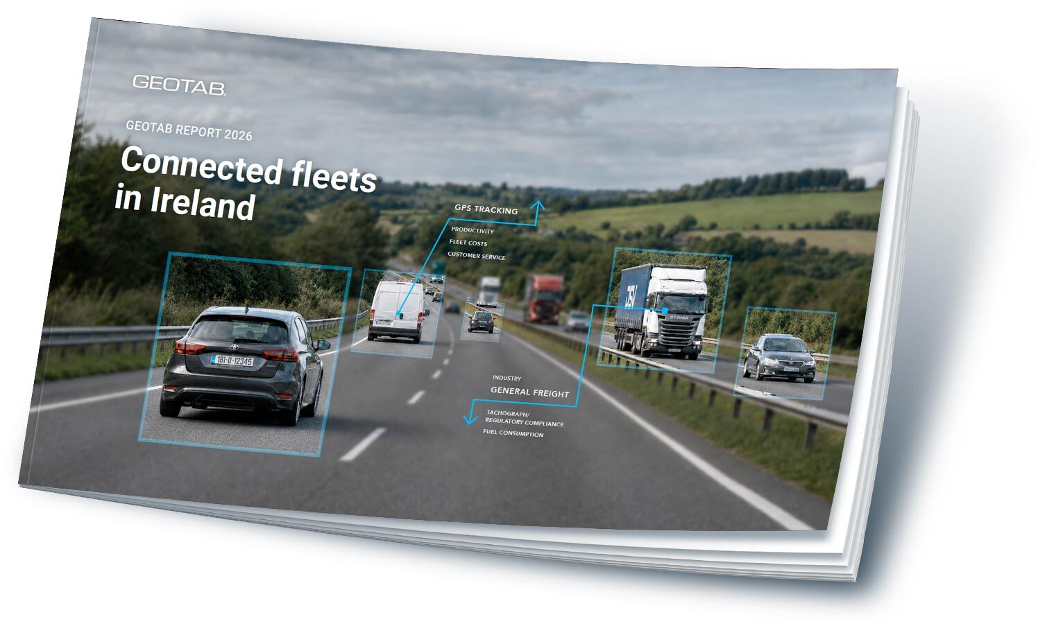 Cover of the Geotab Report 2026: Connected fleets in Ireland.