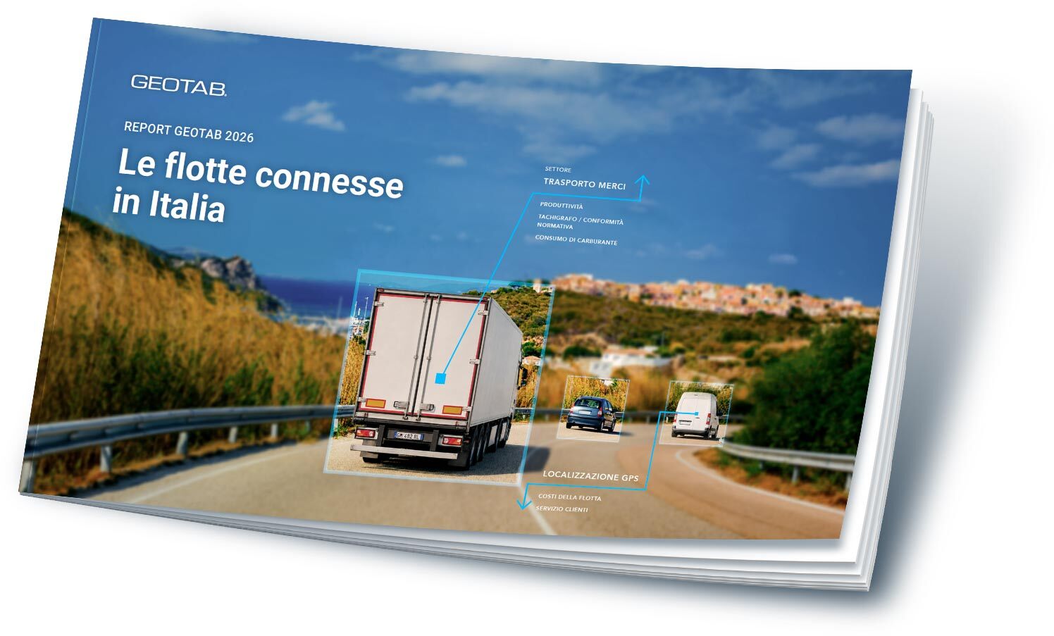 Copertina del Report Geotab 2026: Flotte connesse in Italia.
