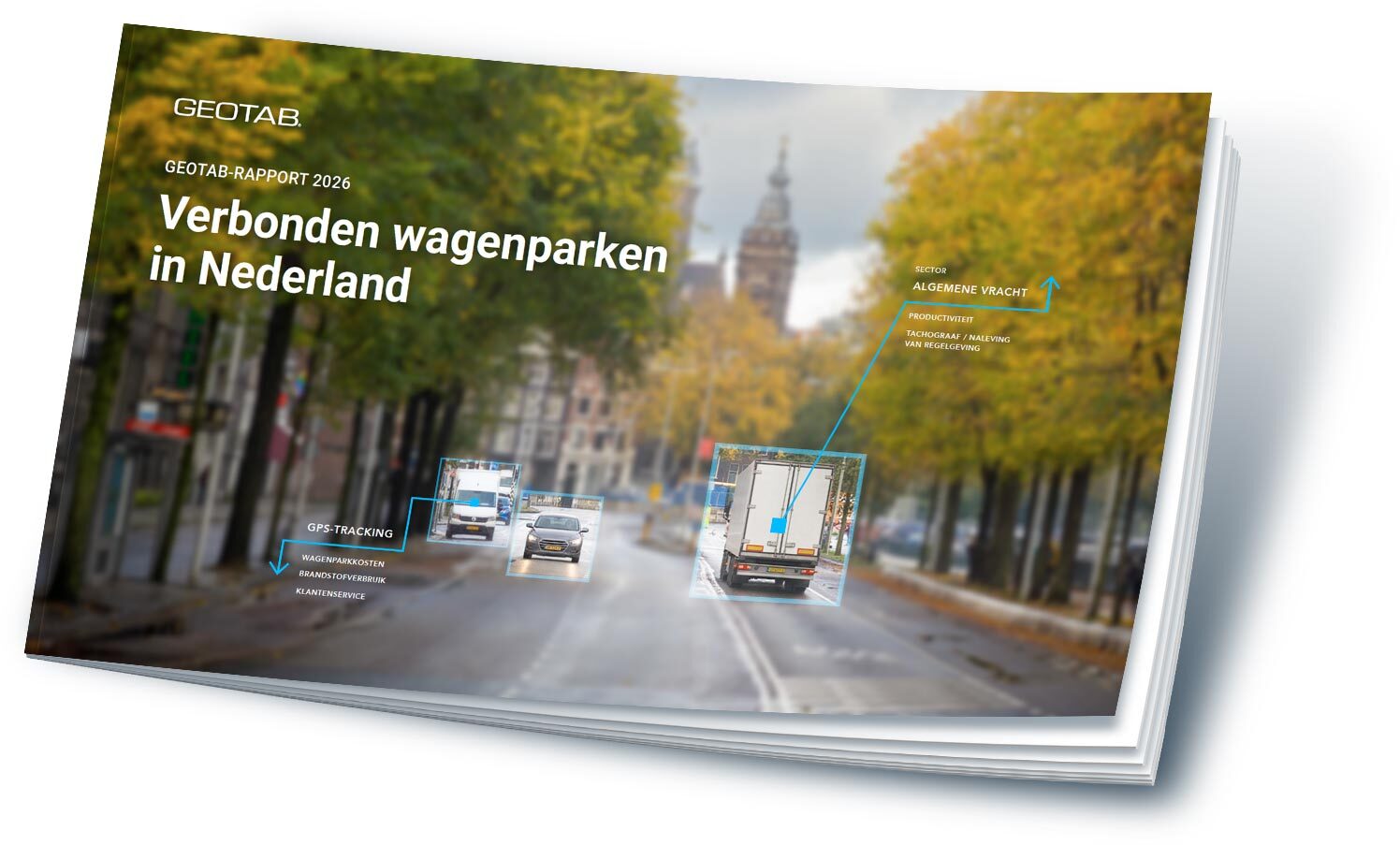 Omslag van het Geotab-rapport 2026: Verbonden wagenparken in Nederland.