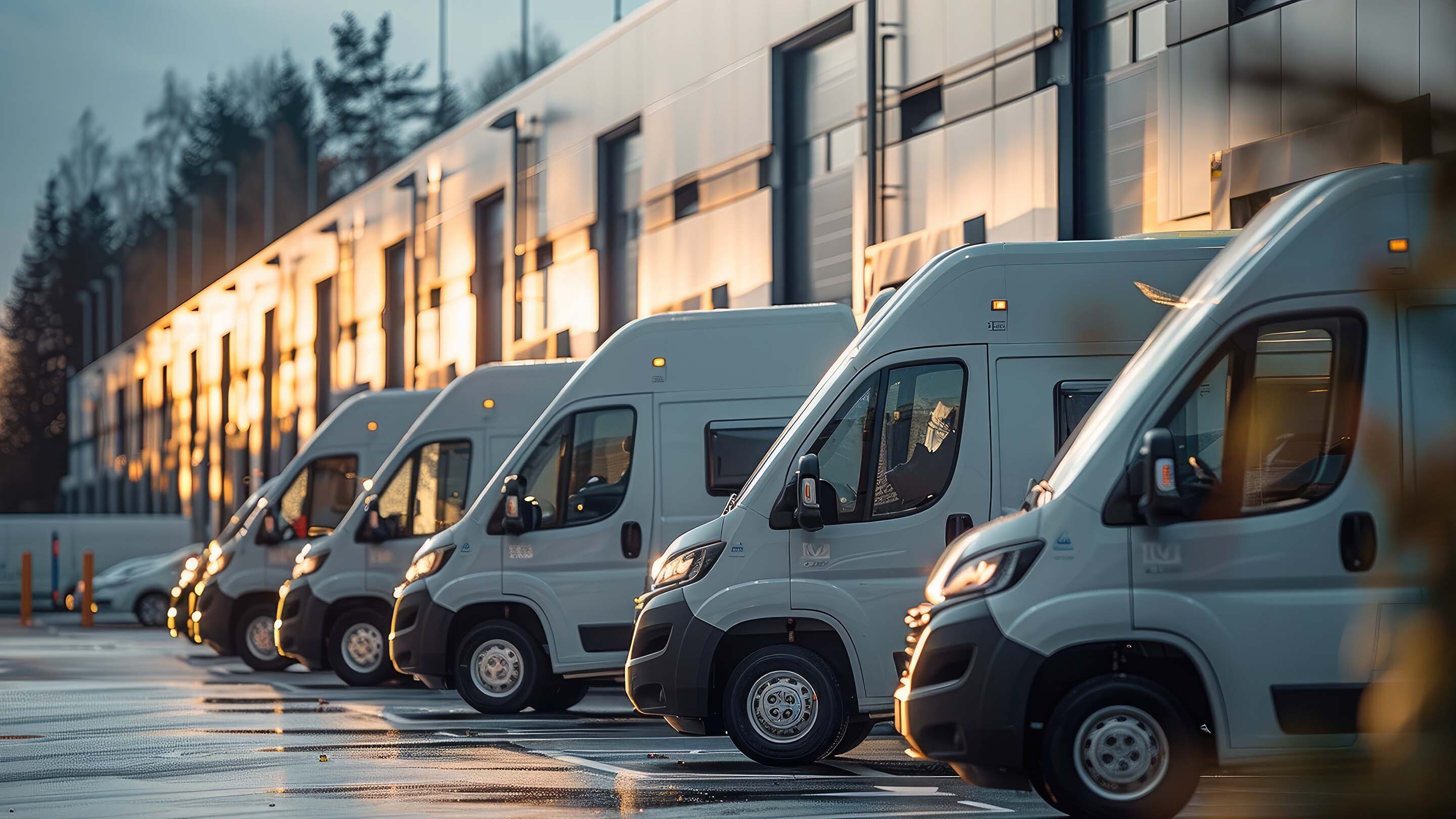 lineup of fleet vehicles