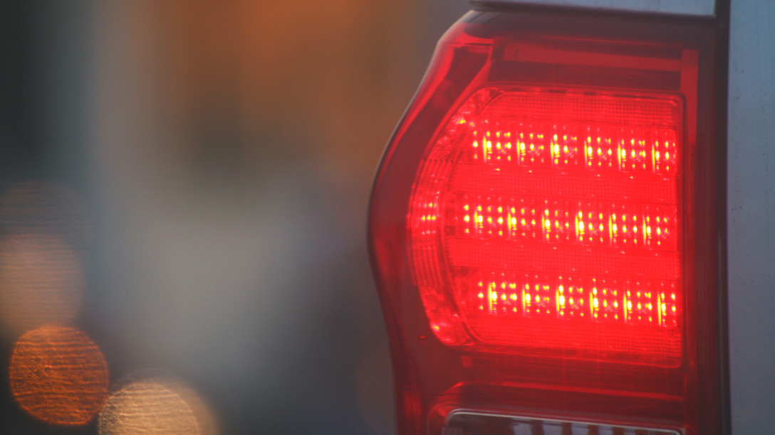 Close up of a tail light