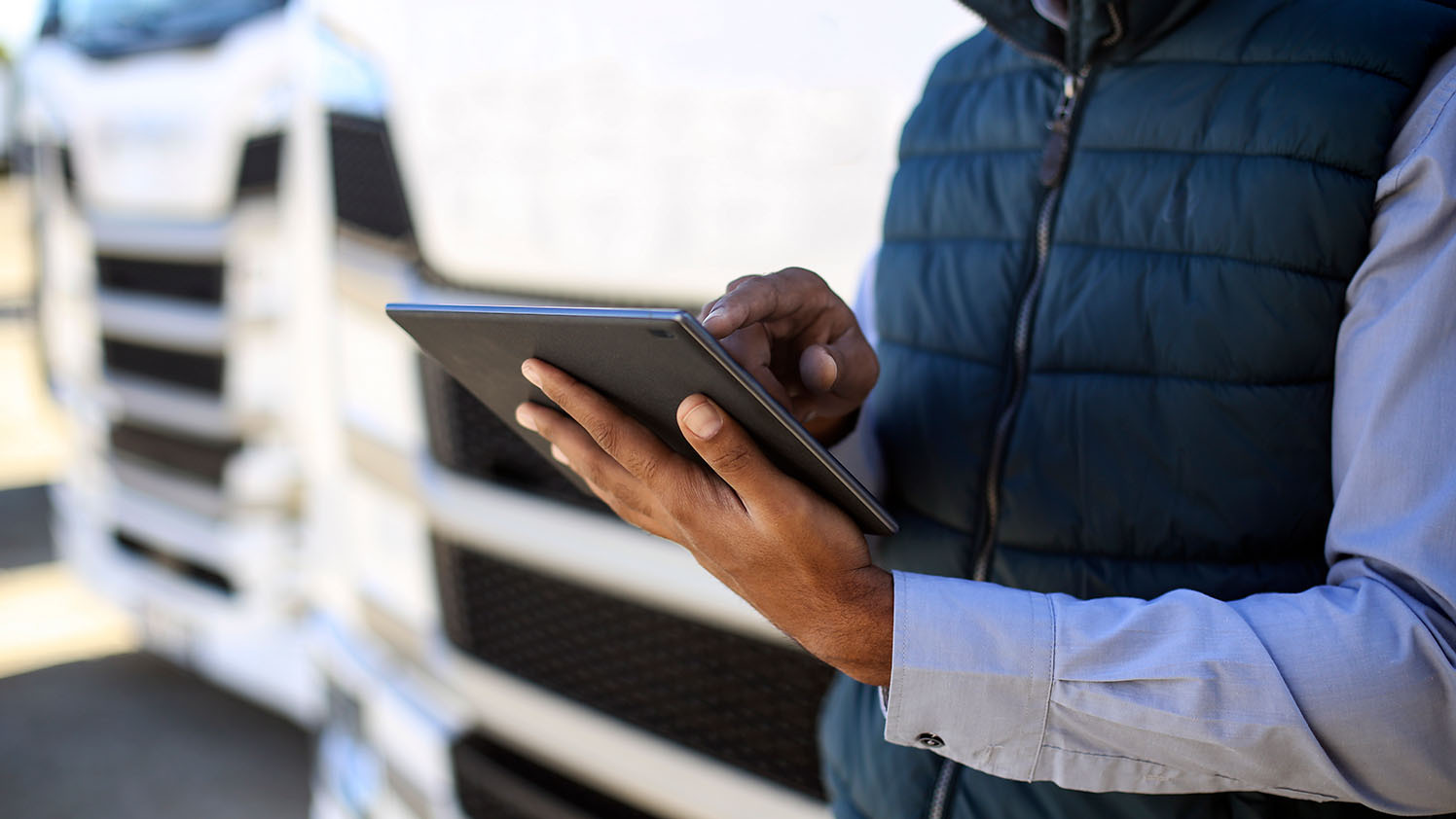 person using a tablet
