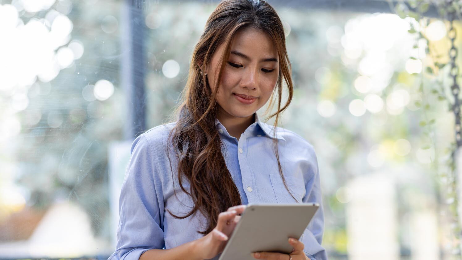 woman using a tablet
