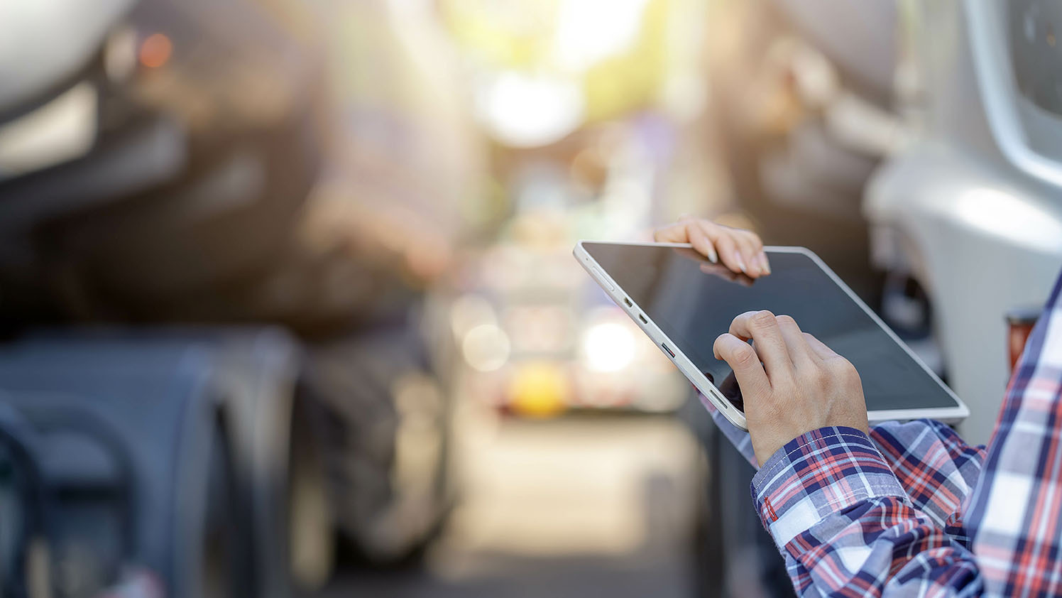 person using a tablet