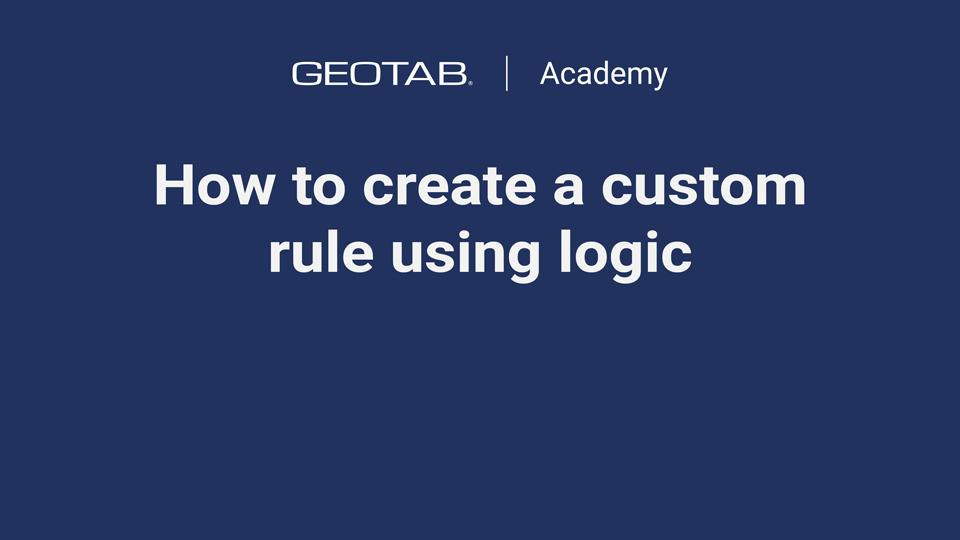 how to create a custom rule using logic icon