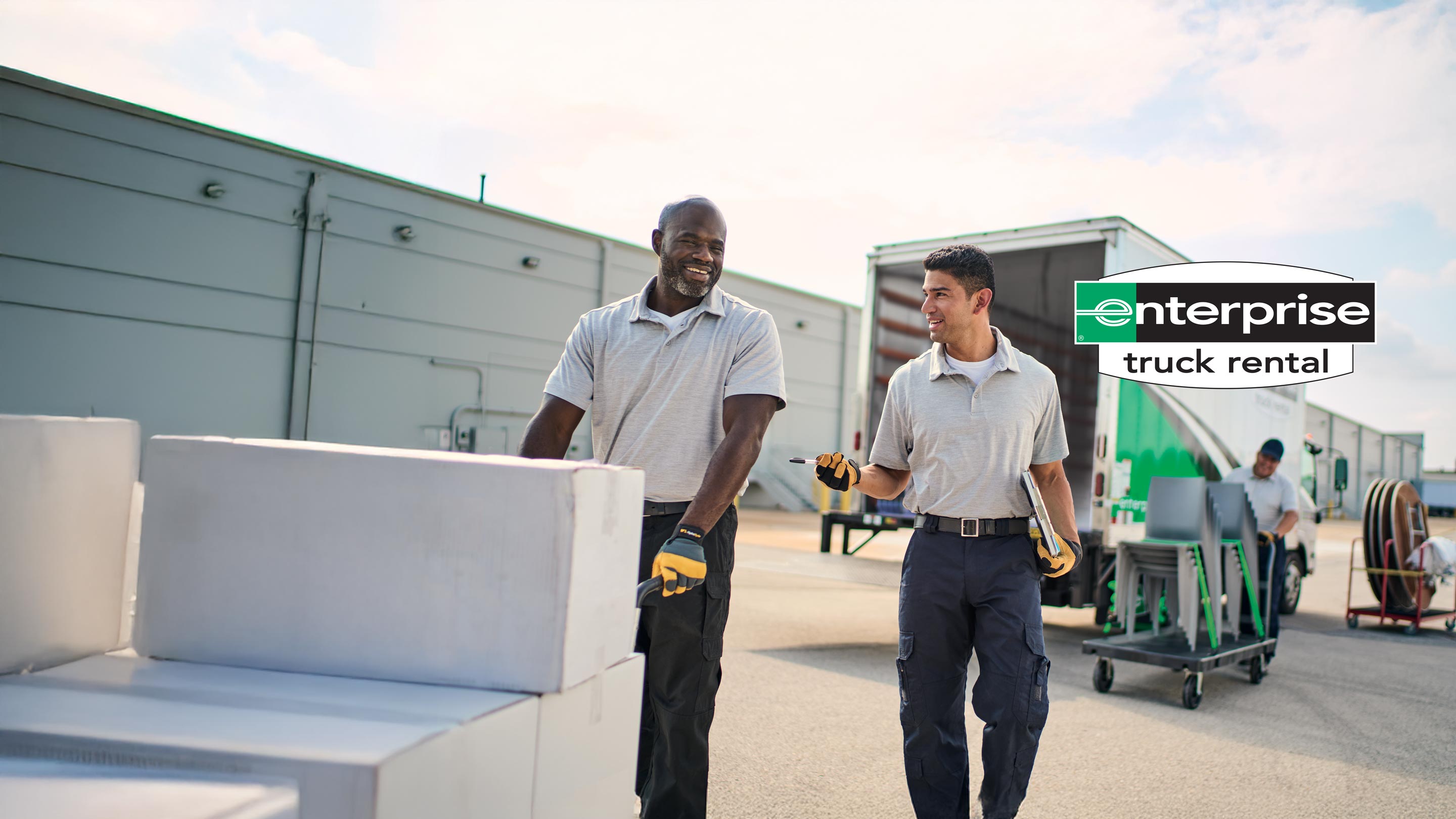 two enterprise employees talking
