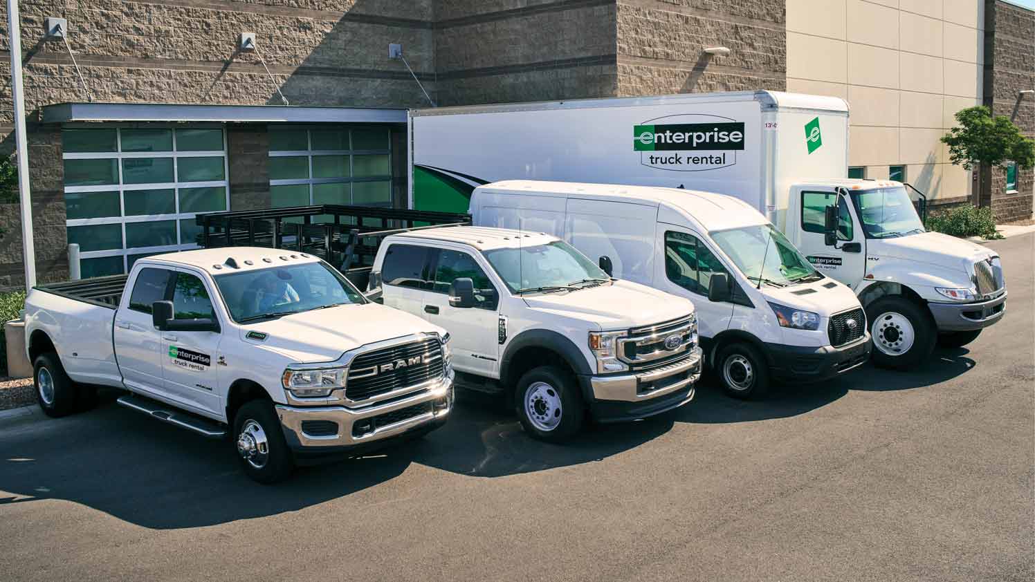 entreprise trucks parked