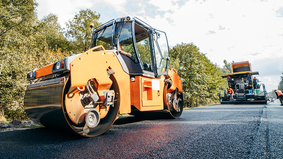 bulldozer on a road