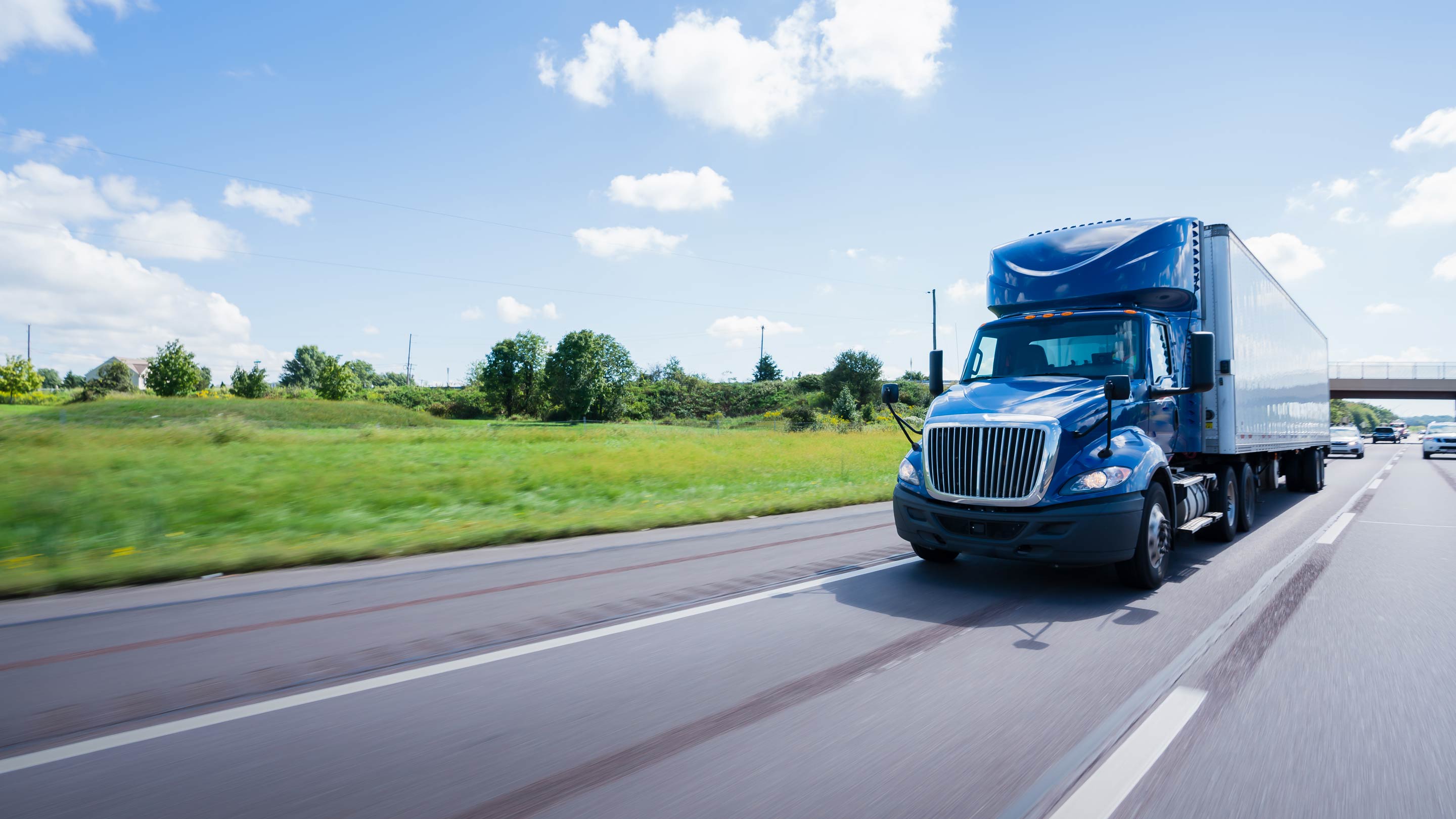 Heavy truck driving on highway