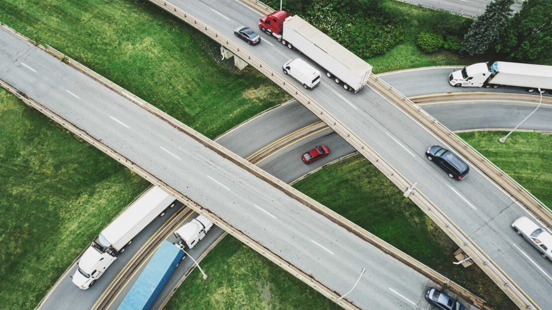 top down image of a highway