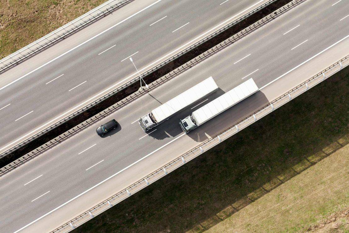 top down image of a truck