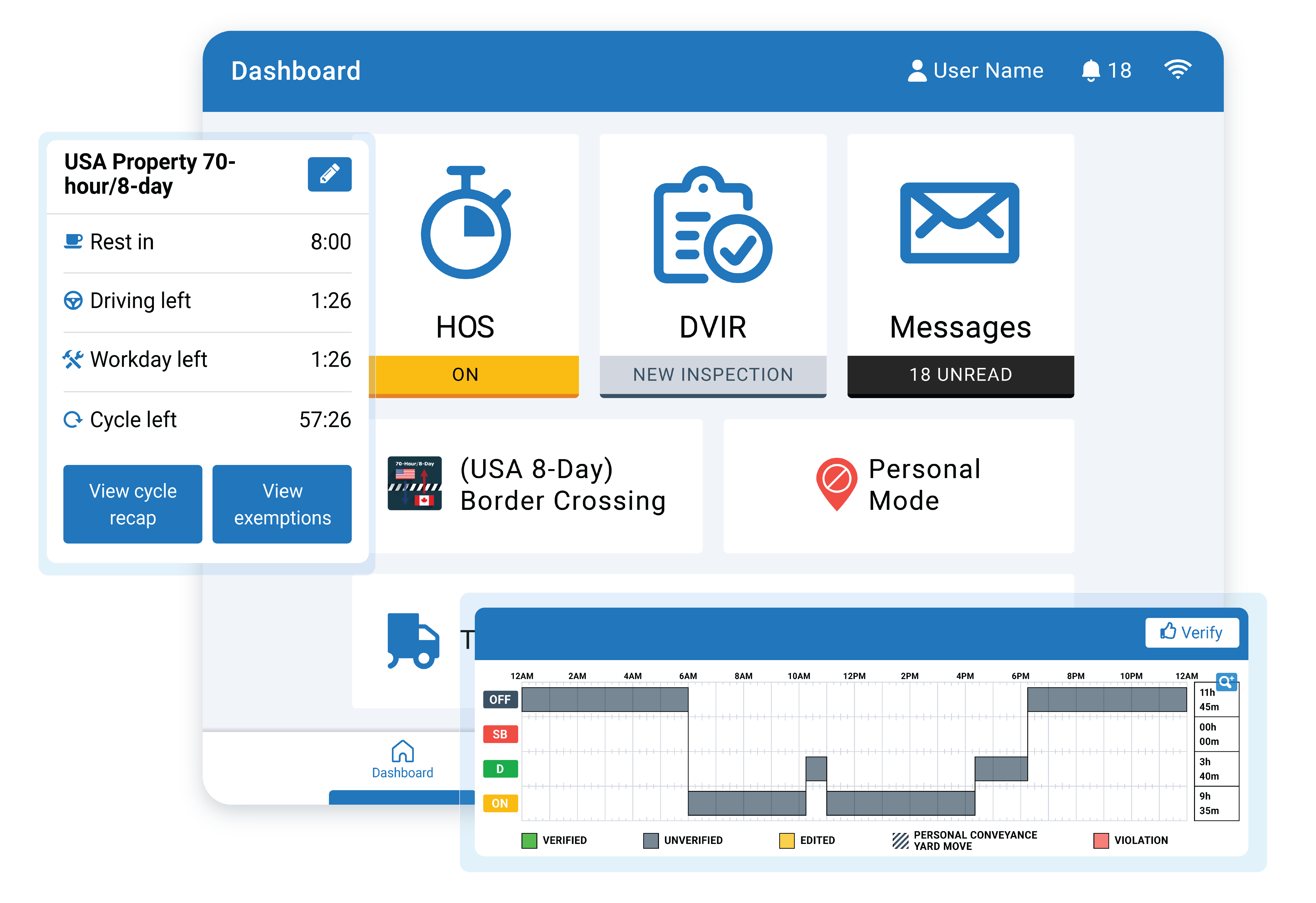 UI of compliance status in MyGeotab